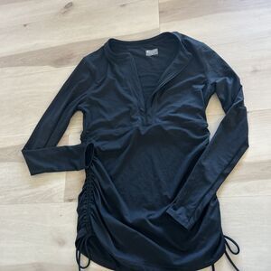 Athleta Cinched Sides Long Sleeve Top Womens 1/4 Zip Drawstring. Sz M